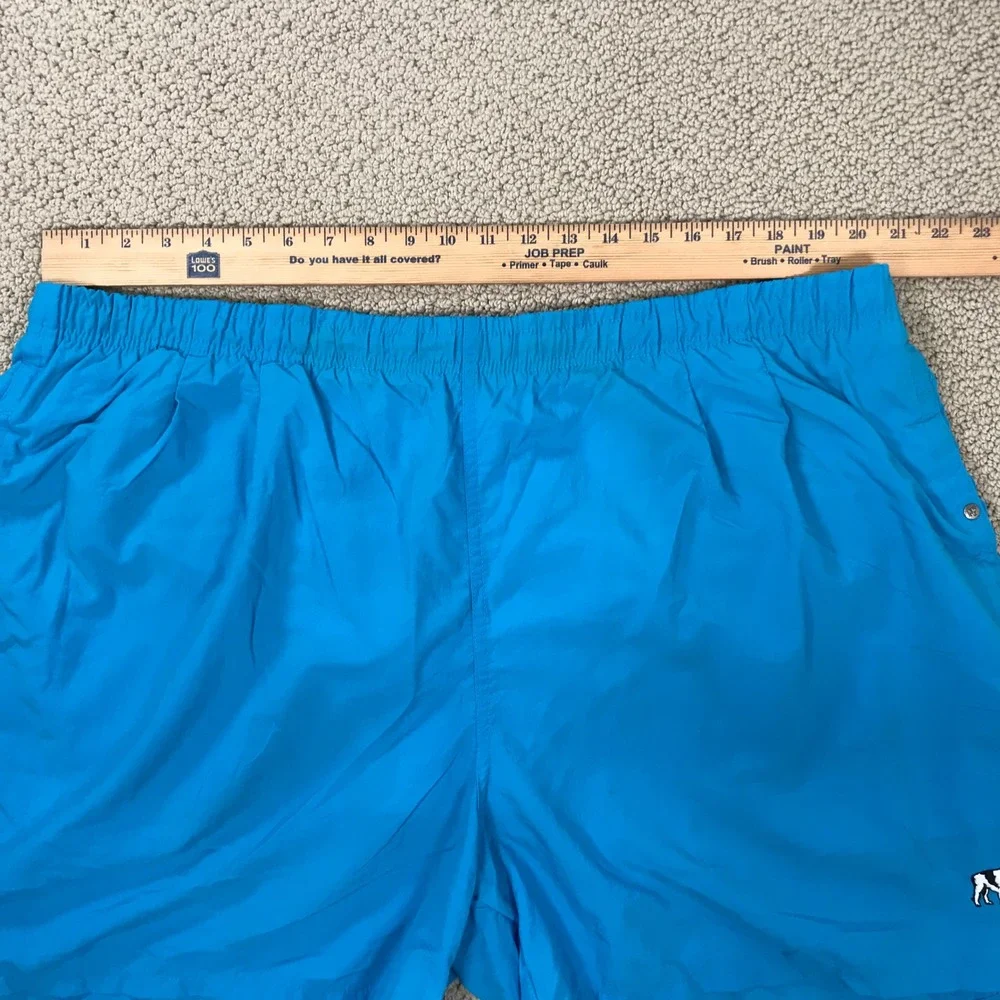 Big Dogs Mens Swim Trunks Size 1X Blue Nylon Mesh Lined Board Shorts Embroidered